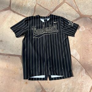 Vanderbilt Commodores Nike Pinstripe Full-Button Official NCAA Baseball Jersey